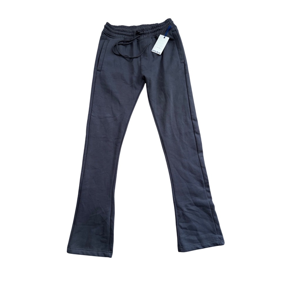 Royal Blue Mens Cozy Stacked Flared Fleece Sweatpants Charcoal Gray Size M